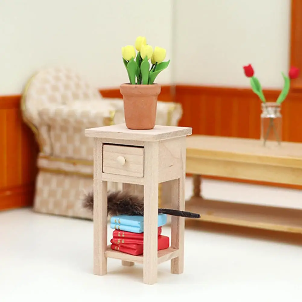 

Миниатюрная мебель для дома «сделай сам», миниатюрный набор мебели для кукольного домика, деревянный шкаф, высокий стул с выдвижным ящиком, украшение для спальни, для куклы
