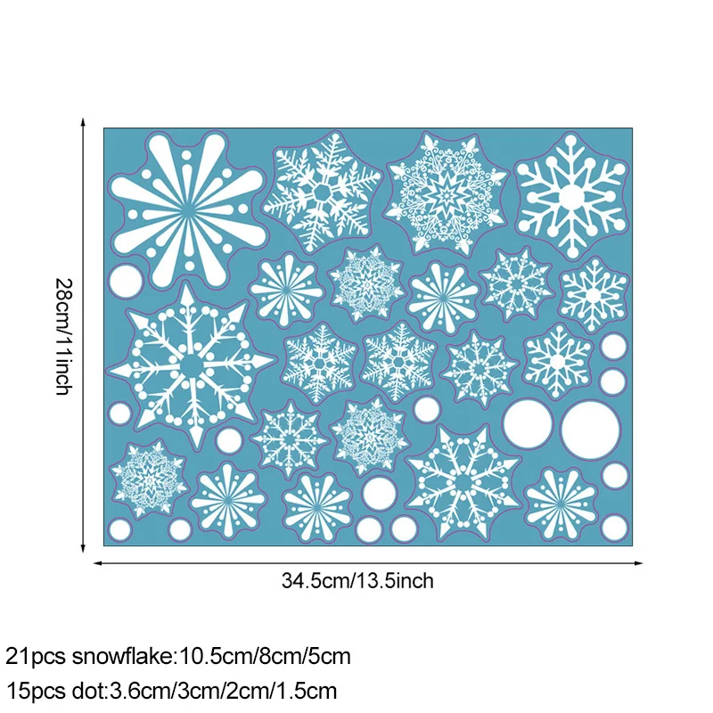 36pcs/lot White Snowflake Christmas Wall Stickers Glass Window Sticker Christmas Decorations for Home New Year Gift Navidad 2024 5 36pcs/lot White Snowflake Christmas Wall Stickers Glass Window Sticker Christmas Decorations for Home New Year Gift Navidad 2024 5