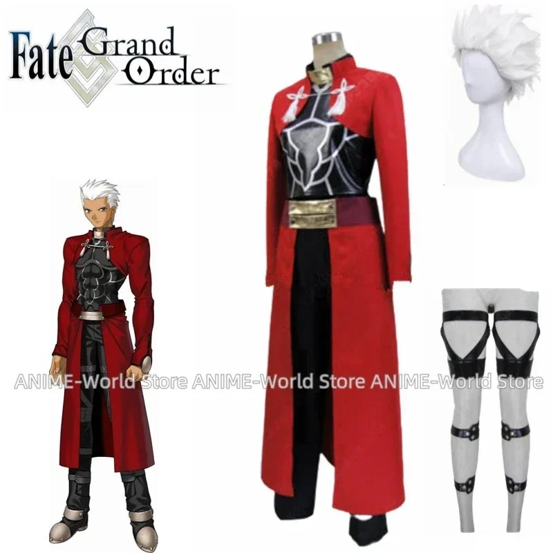 

New Anime Fate Stay Night Archer Emiya Cosplay Costume Outfit Suits Wig Halloween Adult Costumes for Women/Men Custom Any Size