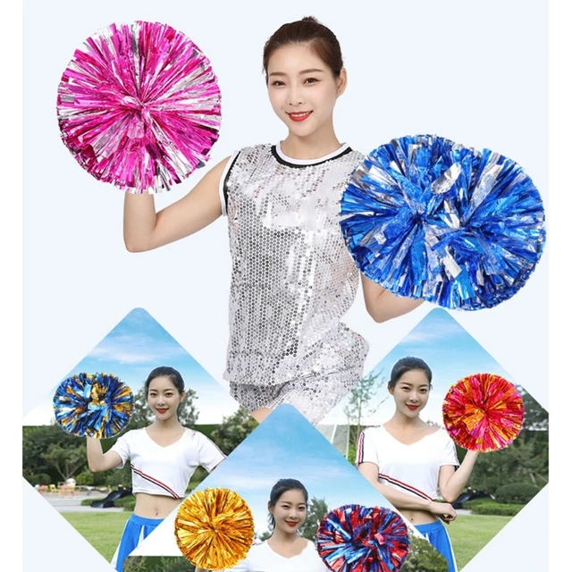 Cheer PomPoms And Bows Metallic Cheerleading PomPoms Christmas