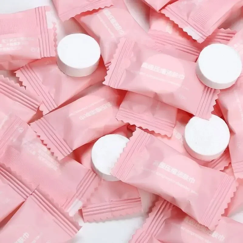 Compressed Towels 50/100pcs Travel In Compressed Bag Suitable For Sensitive Skin Cotton Cleansing Towel Disposable Face Pack