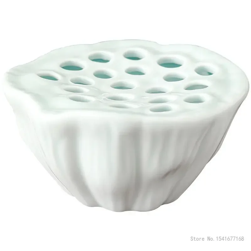 Celadon Lotus Mini Vase Utensil Zen Chinese Home Bedroom Handicraft Living Room Art Desk Decoration Ceramic Flower Arranging 1pc