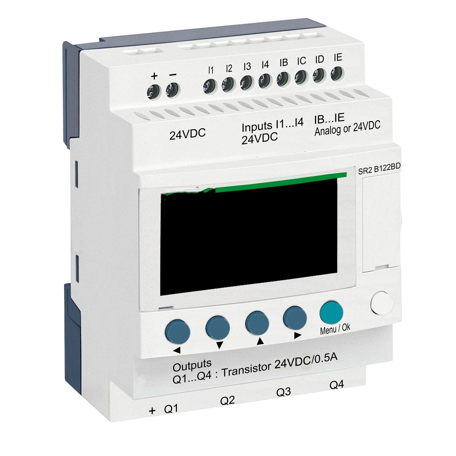 

SR2B122BD компактное умное реле Zelio Logic - 12 I O - 24 V DC-дисплей часов