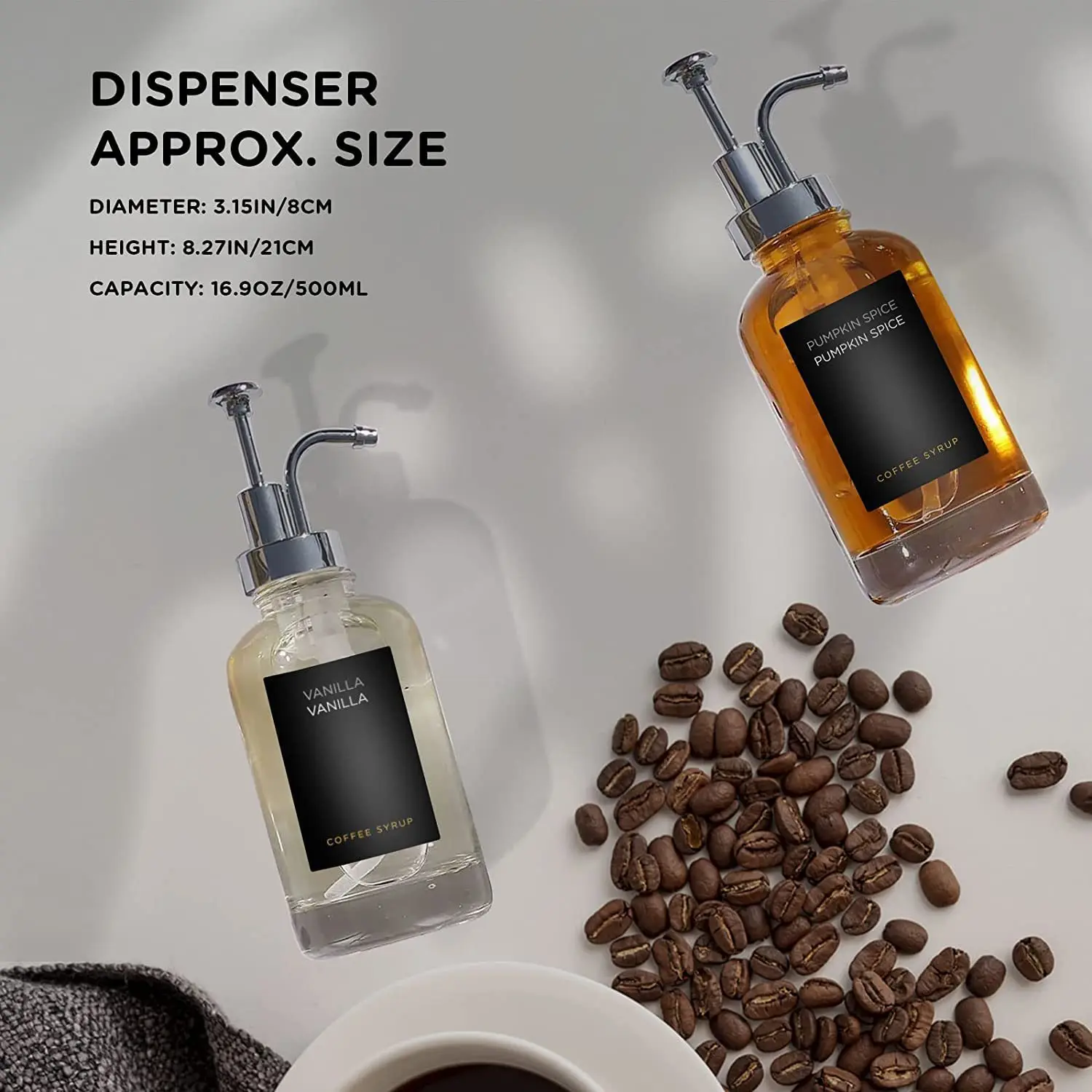 2 stücke Kaffee Sirup Spender Set 500ml tragbare minimalist ische klare  einfach zu bedienende Flasche Küchen behälter Flasche - AliExpress