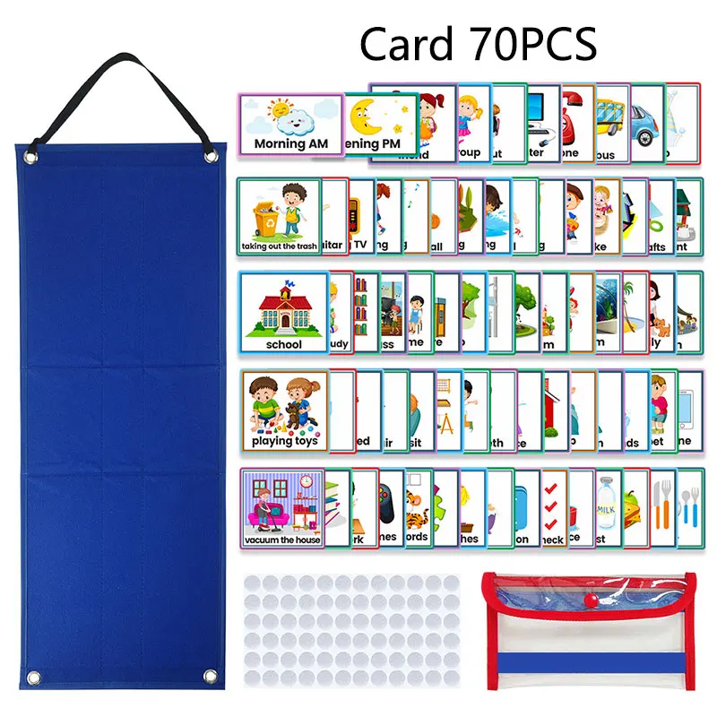 

Kids Visual Schedule Montessori Toys Parish Learning Educational Time Activity Set Good Habits Training Games For 3-6 Years Old