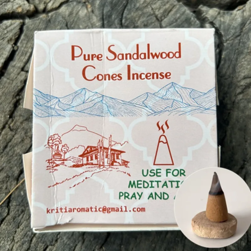

10pcs/ Box Nepal Tower Incense Pure Sandalwood Natural Plant Fragrance Indoor Smell Burning Home Decoration Purification Air