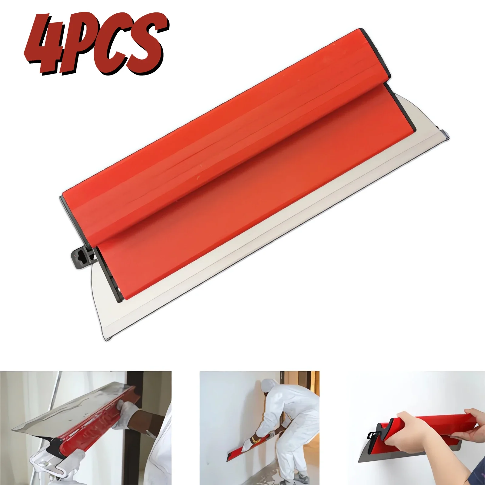 Plastering Blade Wall Plastering Trowel Drywall Spatula 4Pcs Drywall Smoothing Spatula Skimming Flexible Blade Painting Finishing Building Tool Wall Plastering