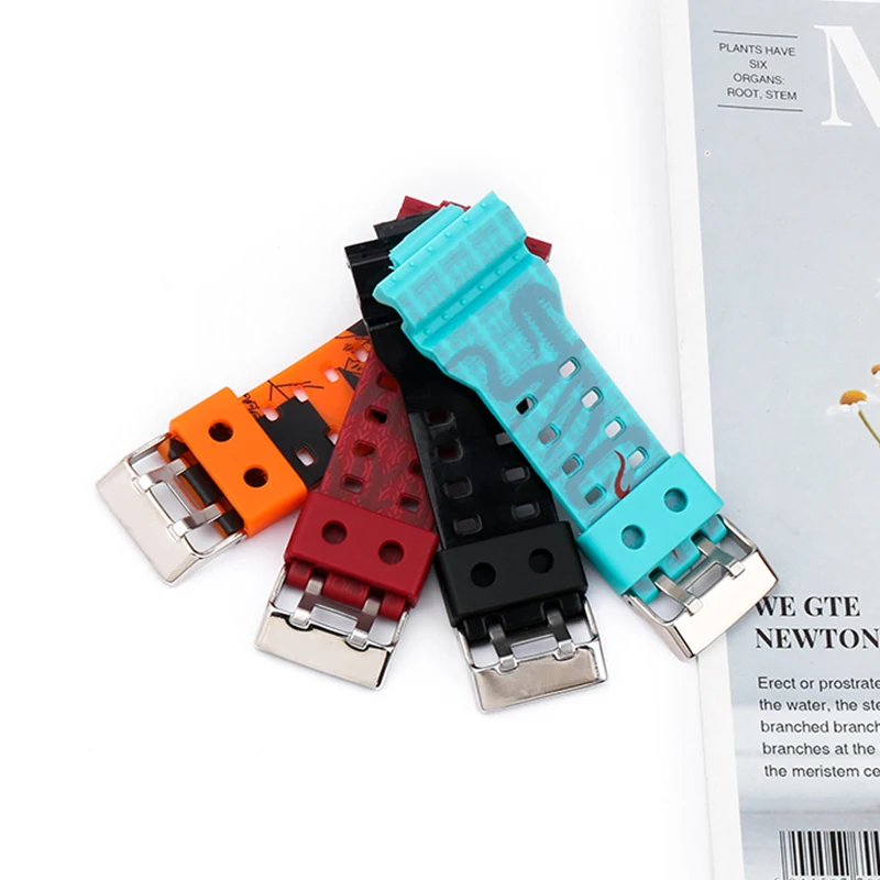 Co-name Men's Resin strap case for Casio G-Shock GD GA110 120 140 GAX100 GLS Sports Waterproof watch band Strap accessories