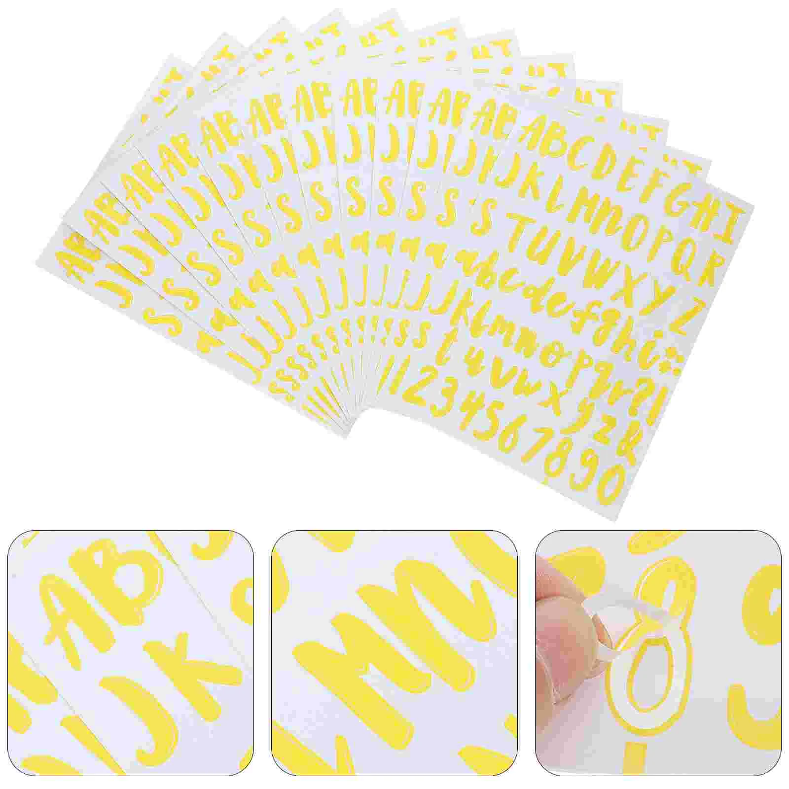 

12 Sheets Alphanumeric Stickers Letter Alphabet Number for Scrapbook Letters Poster Board Reflective Scrapbooking Trash Can