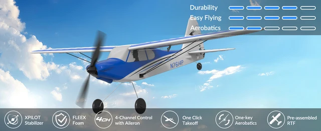 Volantexrc RC飛行機トレーナー スポーツカブ 4CHリモート