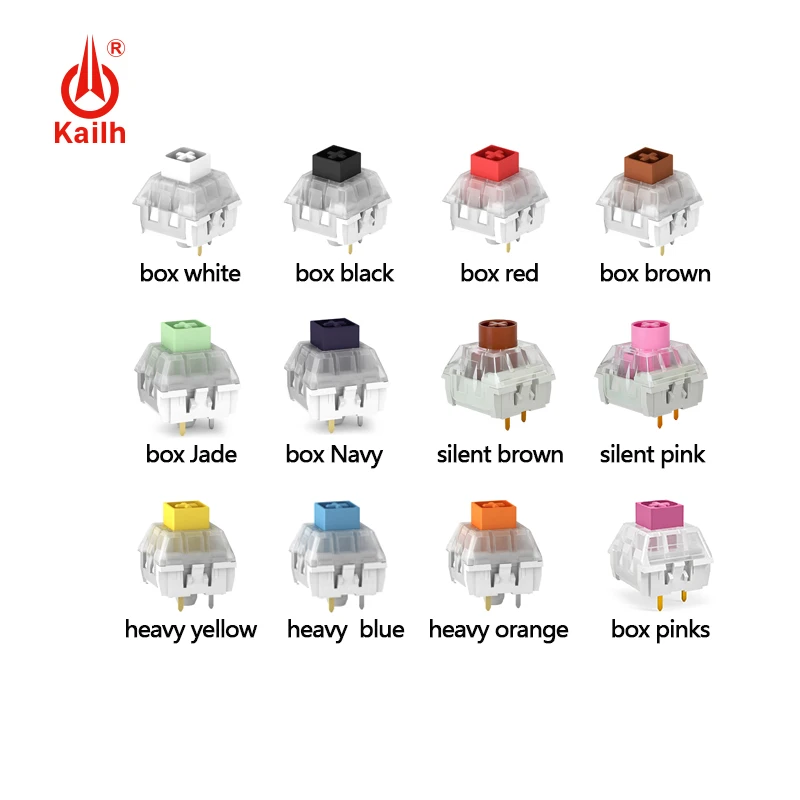 Kailh Box Mecânica Teclado Interruptor Branco Vermelho Marrom Jade Marinho Silencioso Rosa Marrom Compatível Cherry mx Pinos Interruptor Atacado