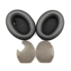 Premium Memory Foam Replacement Ear Cushions with Leather Cover (Ear pads black)