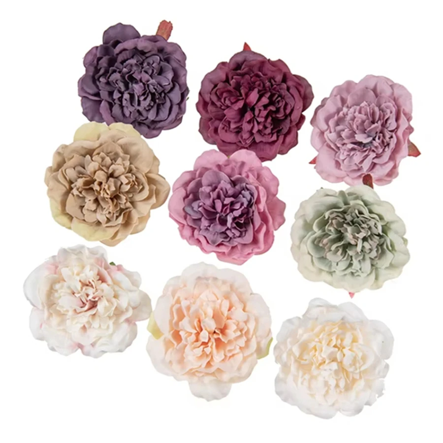 40/80PCS 인공 꽃 저렴한 홈 장식 웨딩 가든 로즈 아치 실크 다알리아 예쁜 피오니 가랜드 예술적 드레스 액세서리