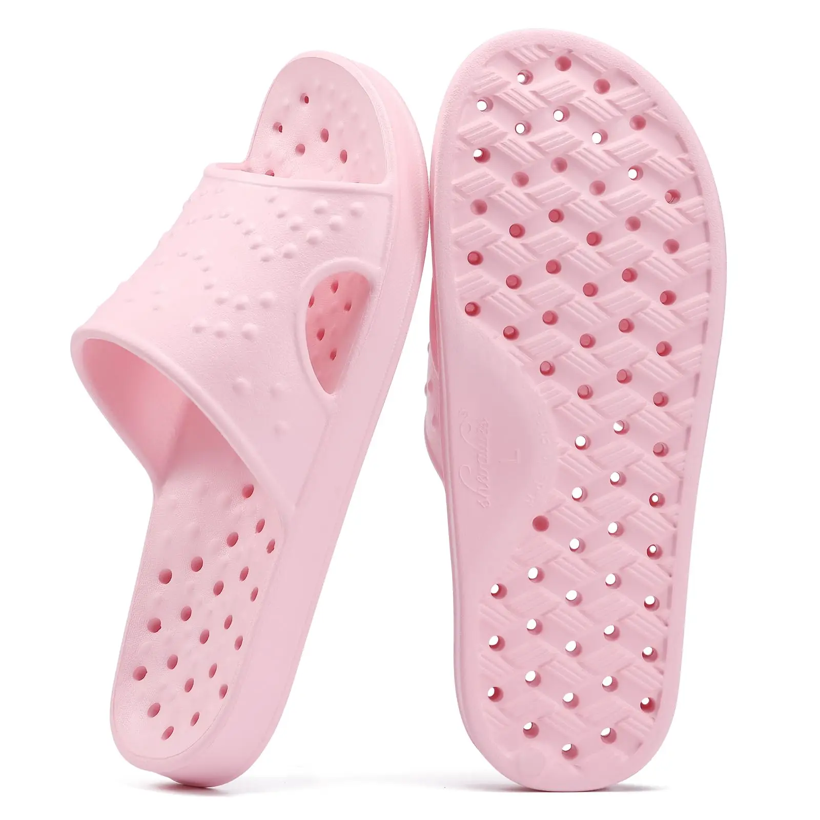 Smile Superweiche Duschpantoffeln für Damen und Herren, leichte, rutschfeste Hausschuhe, schnell trocknende Badezimmerpantoffeln mit Fußgewölbestütze – Detail 14