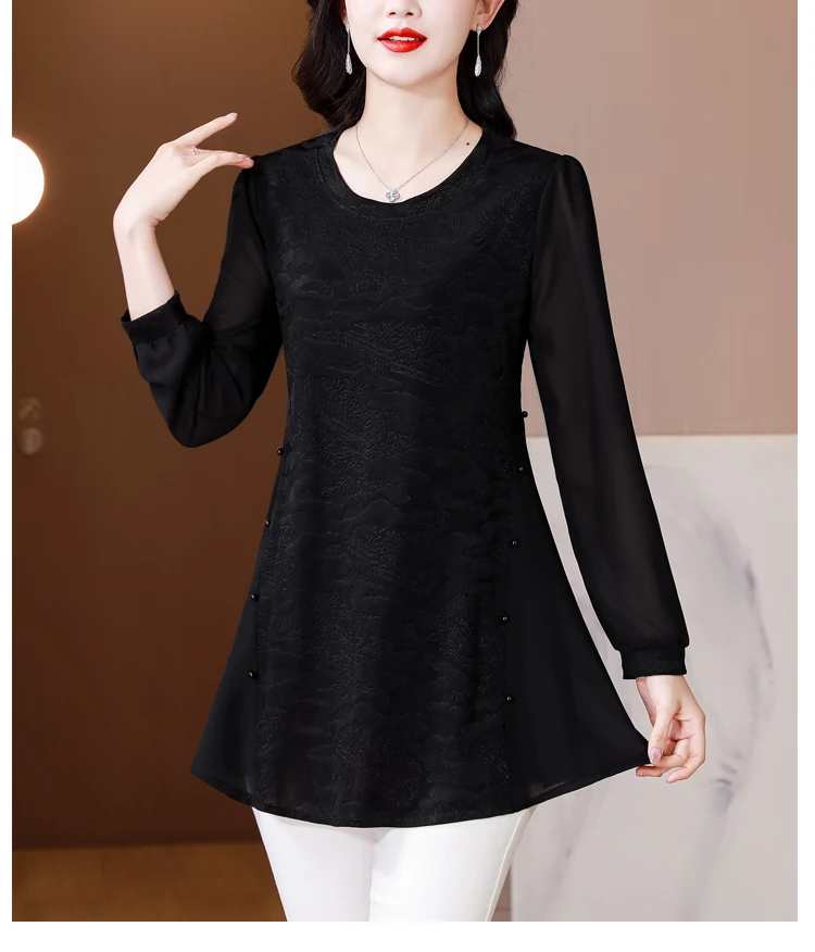 L-5XL Loose Clothes 2024 Women Spring Long Sleeve Elegant Ruffles Shirts Casual Retro Floral Tunic Peplum Tops And Blouses