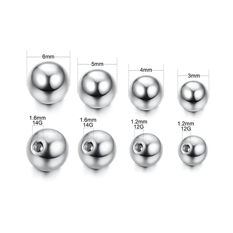 Piercing Jewelry Body Piercing Jewelry Body Jewelry 10Pcs 12G 14G Titanium Screw Balls Accessories Body Jewelry Rings Lip Nipple Pircings Eyebrow Piercings Stretcher Rings
