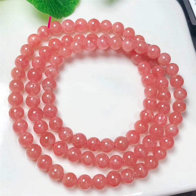 

Natural Red Lace Agate Triple Circle Bracelet Women Healing Gemstone Crystal Strand Bangles Lovers Jewelry Gift 1PCS 6MM