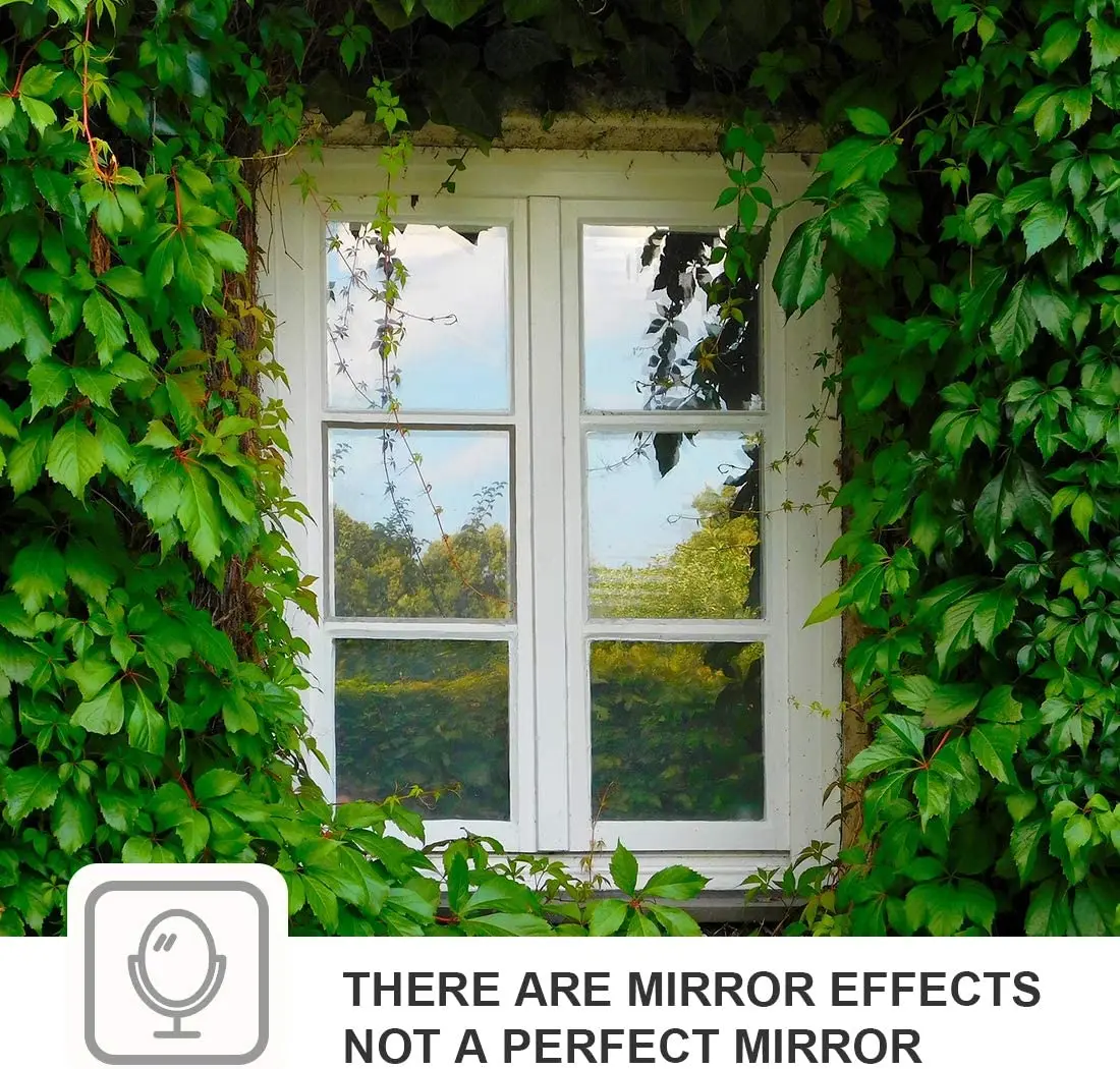 

Window Film One Way Mirror Film Daytime Privacy Self-Adhesive Decorative Heat Control Anti UV Window Tint for Home Office Silver