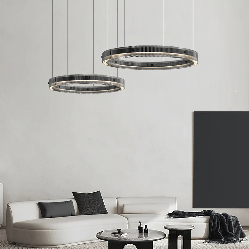 

Modern simple LED chandelier designer dining room glass lamp living room bedroom lighting