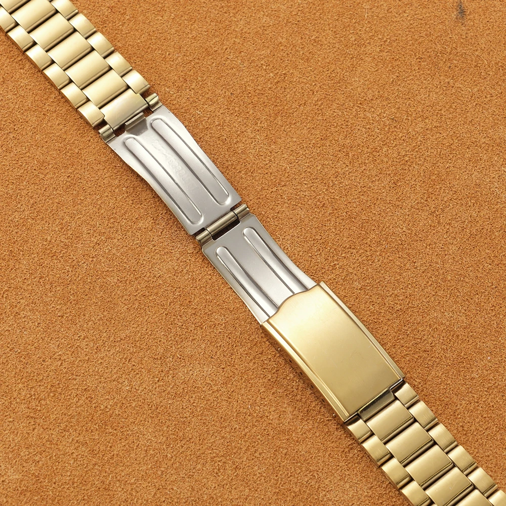 Sleek Stainless Steel Watch Band with Folding Buckle - Universal Replacement Bracelet