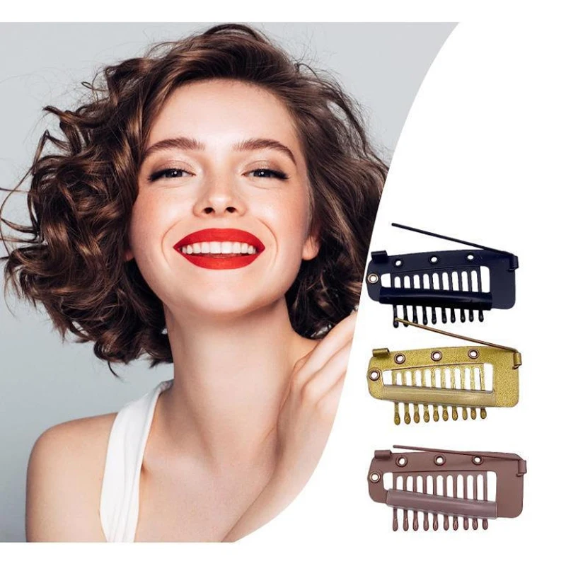

Strong Chunni Clips With Safety Pins 10-Tooth Stainless Steel Hair Extension Clip Chunni Clips Comb Wig Clips