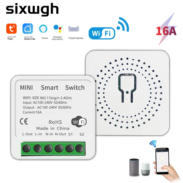 WiFi Switch Module WiFi Relay Timer Smart Wireless Light Switch Module  Support Voice Control Remote Timer Switch Timmer