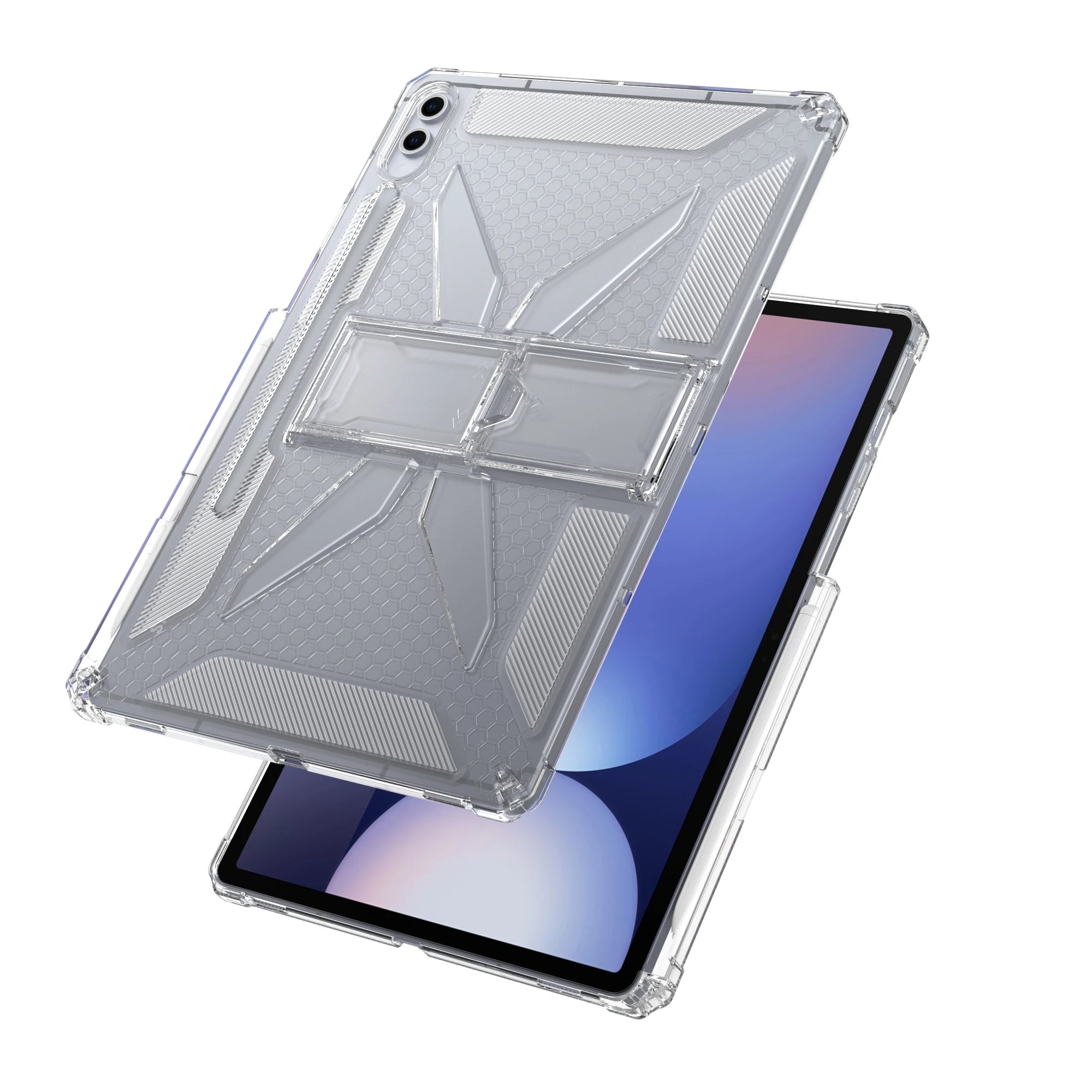 Transparent Soft TPU Tablet Case with Stand & Pen Slot - 12.4'' for 13. ...