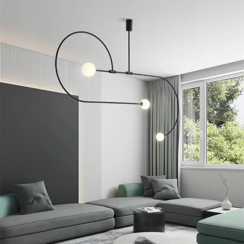 Description Picture 6 of itemSANDYHA Nordic Iron Pendant Lights Glass Ball Hanging Chandelier Living Room Bedroom Decoration Dining Table Lighting Fixtures