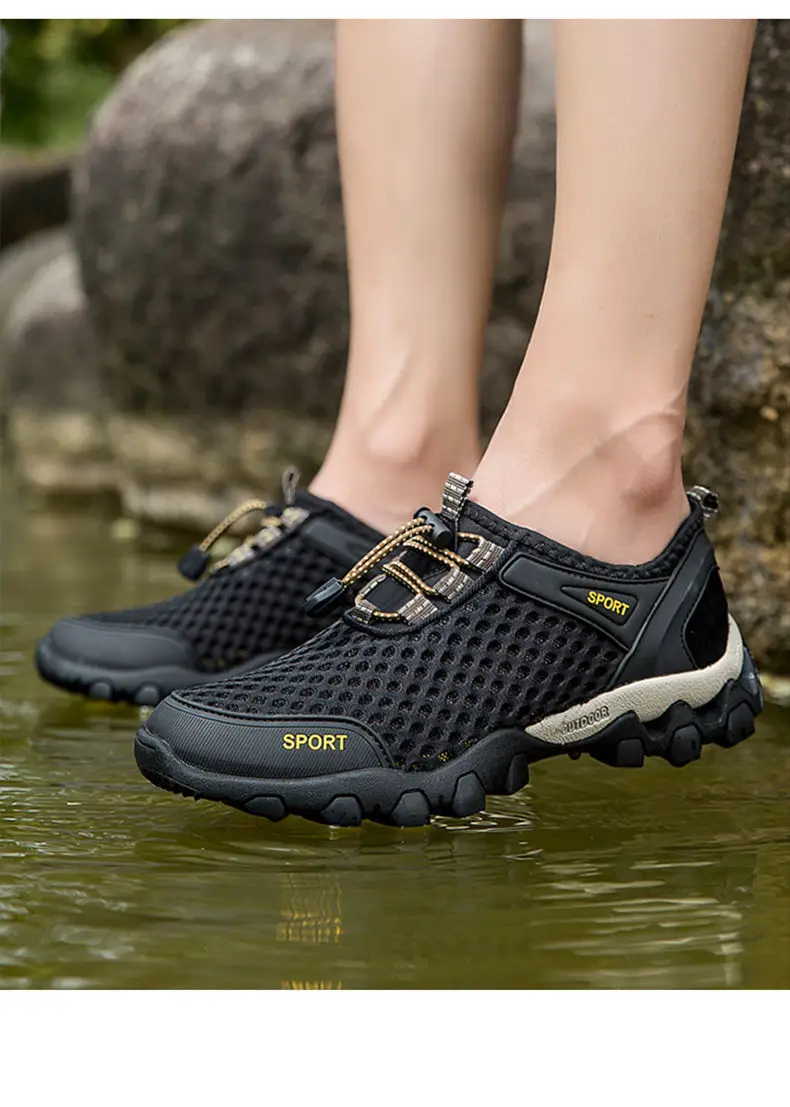 Herren Mesh atmungsaktive Wanderschuhe Sommer rutschfeste weiche Sohle Sportschuhe Outdoor verschleißfeste stoßdämpfende Laufschuhe – Detail 20