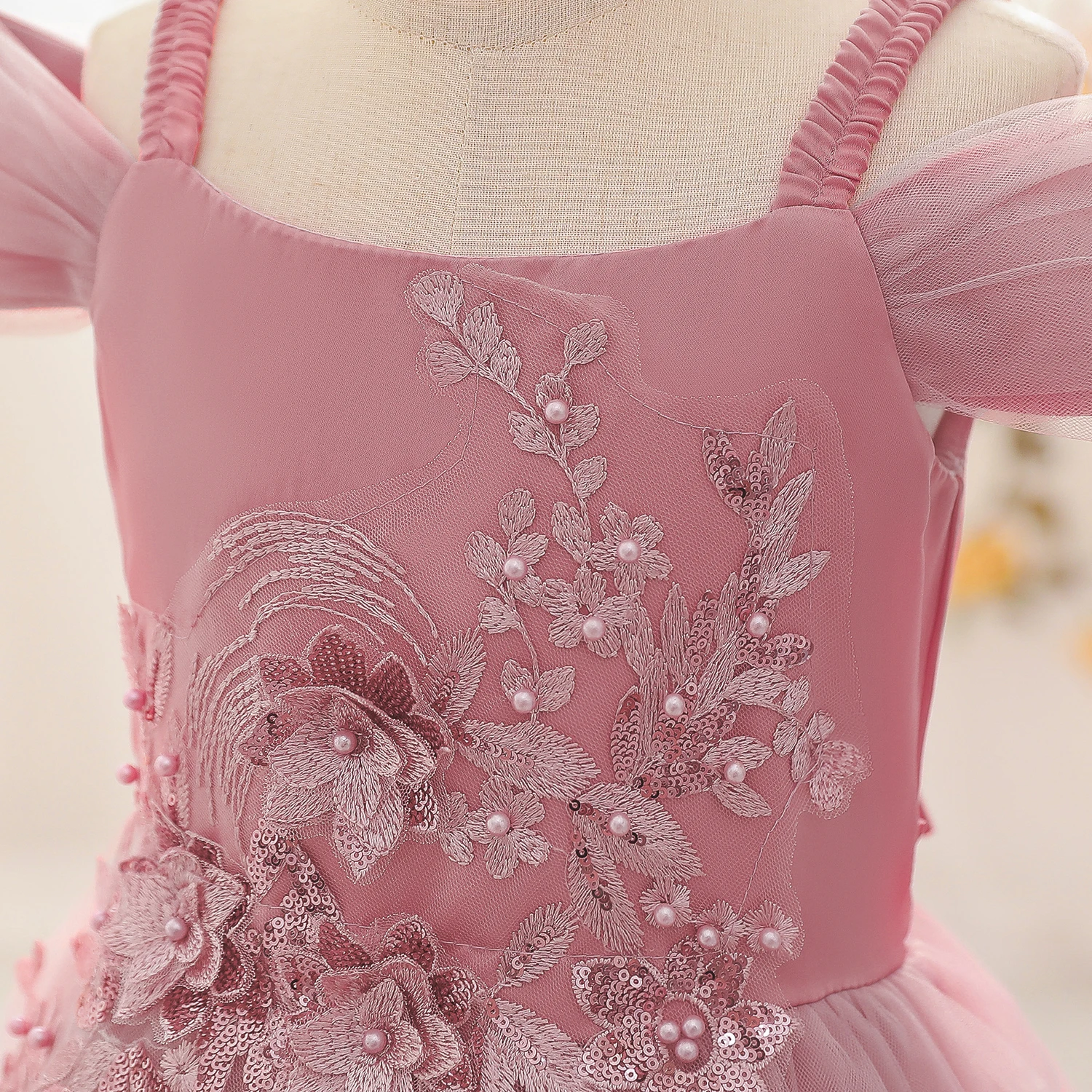 Princess Girls Dress Summer Lace Bridesmaid Party Dress Flower Costume For Girls Wedding