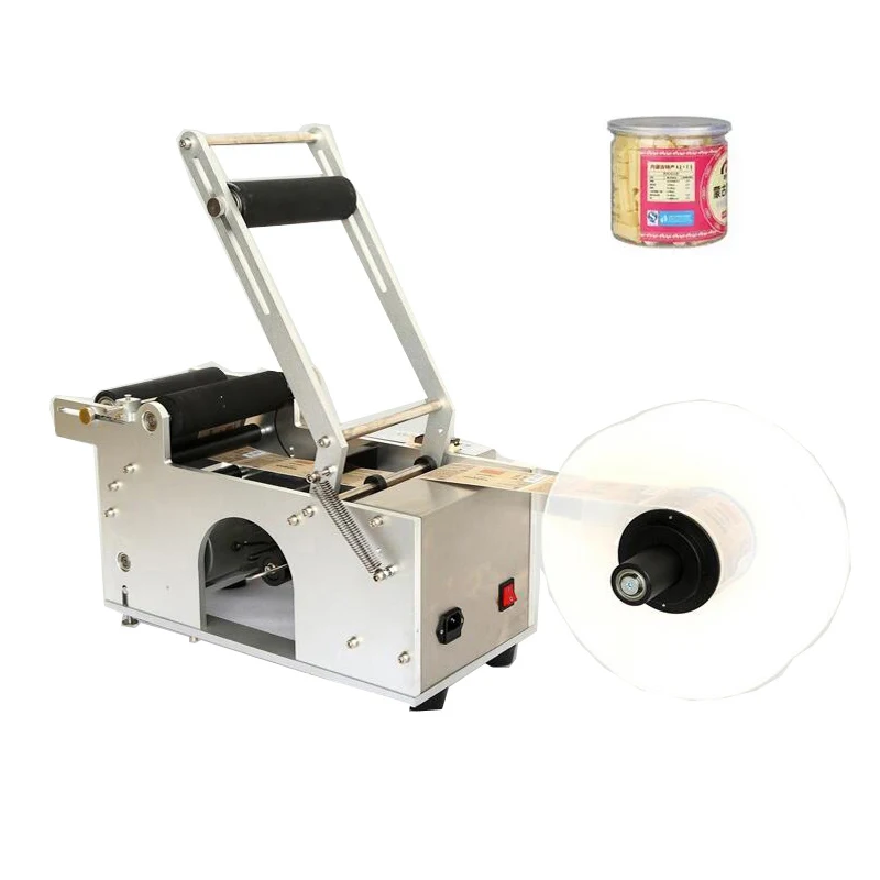 

Semi Automatic Round Bottle Labeling Machine Stainless Steel Jar Plastic Glass Metal Paper Sticker Labels Packing Machine