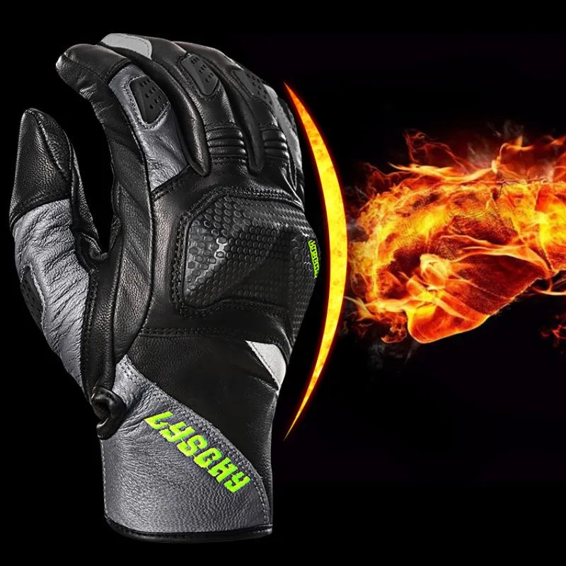 

LYSCHY Breathable Riding Gloves Anti-drop Anti-slip Motocross Rider Comfortable Soft Sheepskin Genuine Leather Motorcycle Gloves