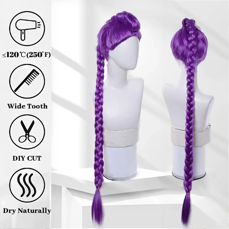 LUPU Demon Hunters Cosplay Wig Mira Rumi Zoey Styles Long Hair Heat Resistant Synthetic Kpop Carnival Props Purple