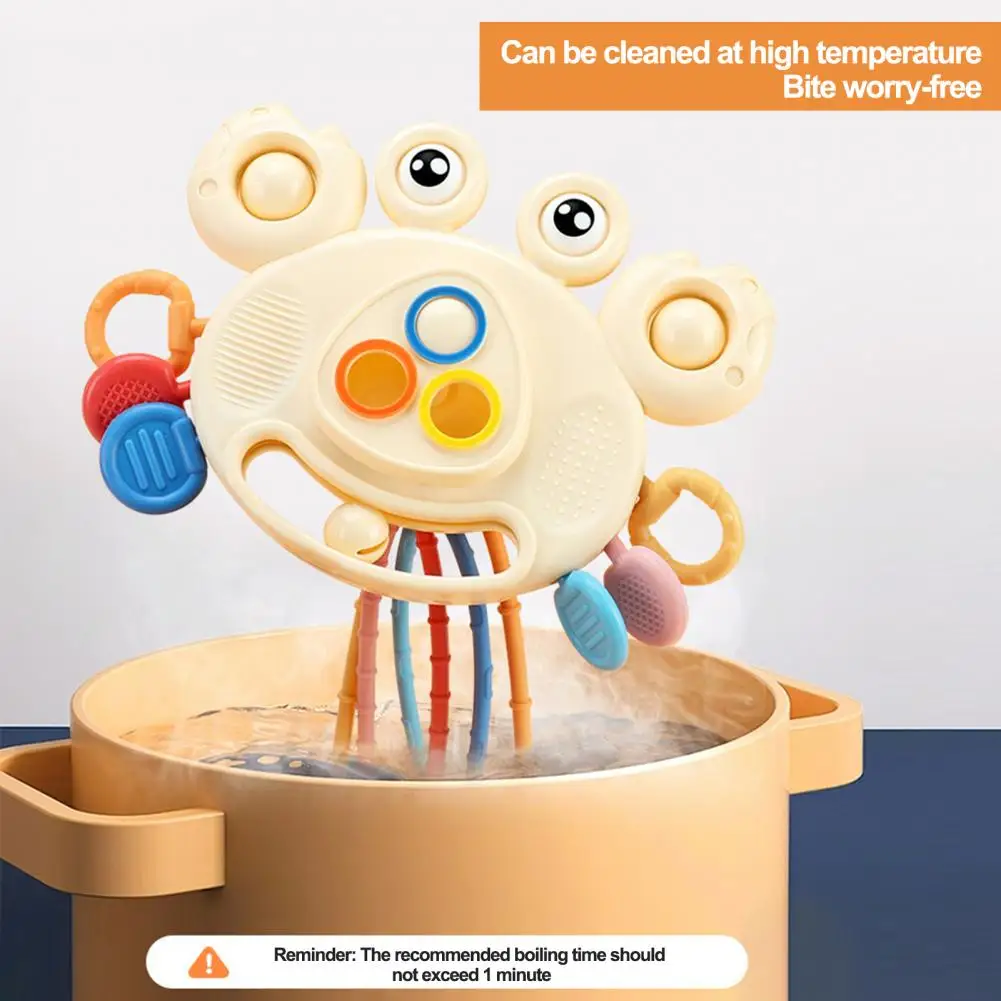 

Baby Toy Cartoon Crab Pull Toy Colorful Crab Pull Toy Enhance Visual Development Grasping Skills with This Lovely