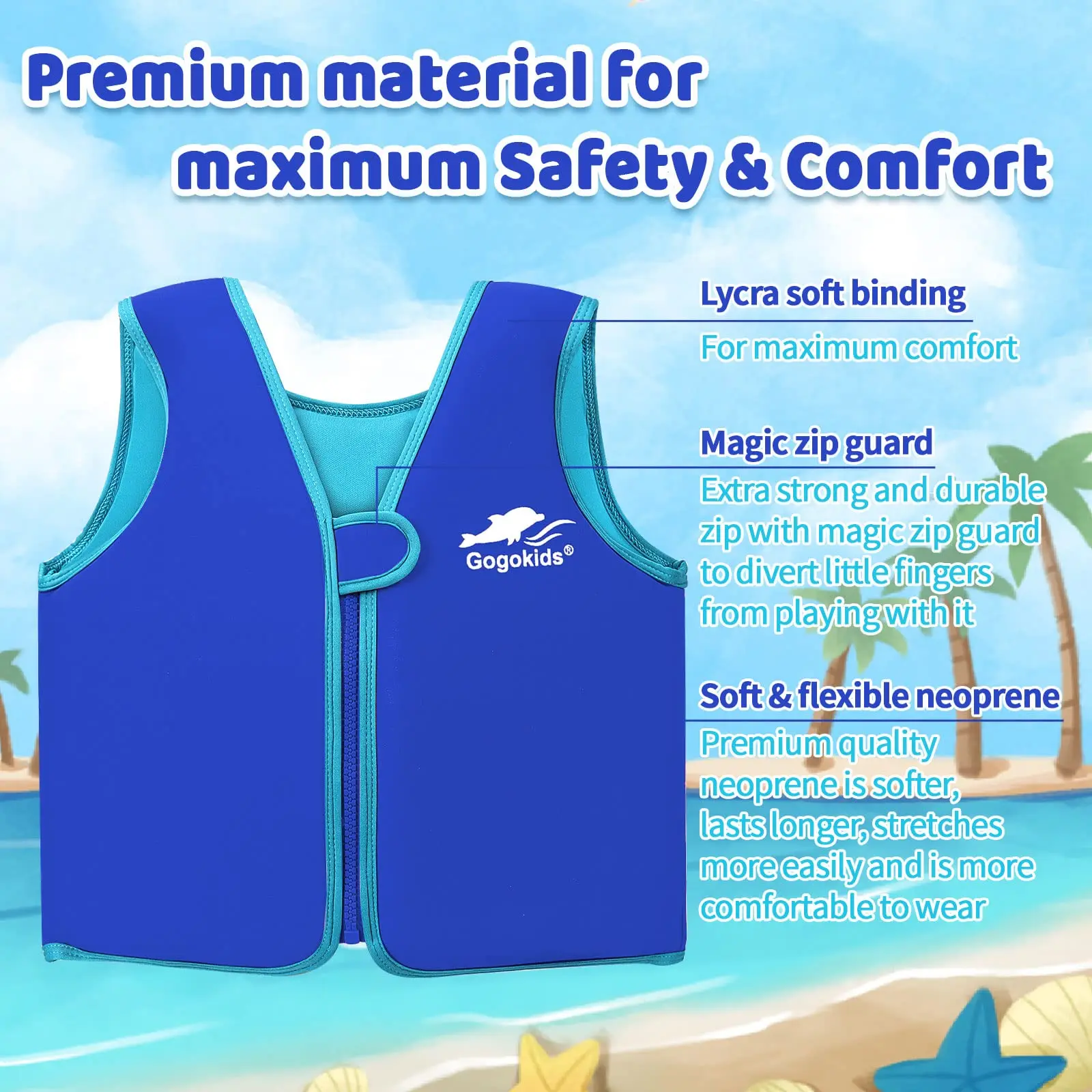 Kids Swim Vest Float Jacket Toddler Boys Girls Floatation Jacket Swimsuit for Swimming Learning Life Jacket