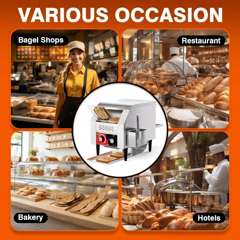 Commercial Toaster Conveyor Belt for Bagels Bread Heavy Duty Stainless Steel Conveyor Belt Toaster 6