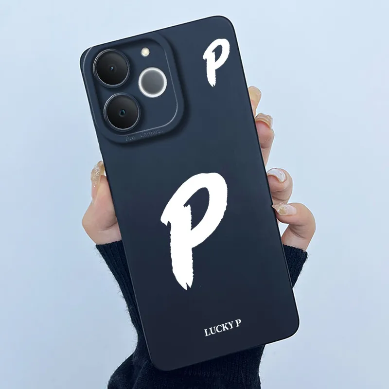 Cute Initial Letters Shockproof Soft Silicone Phone Case Cover Bumper