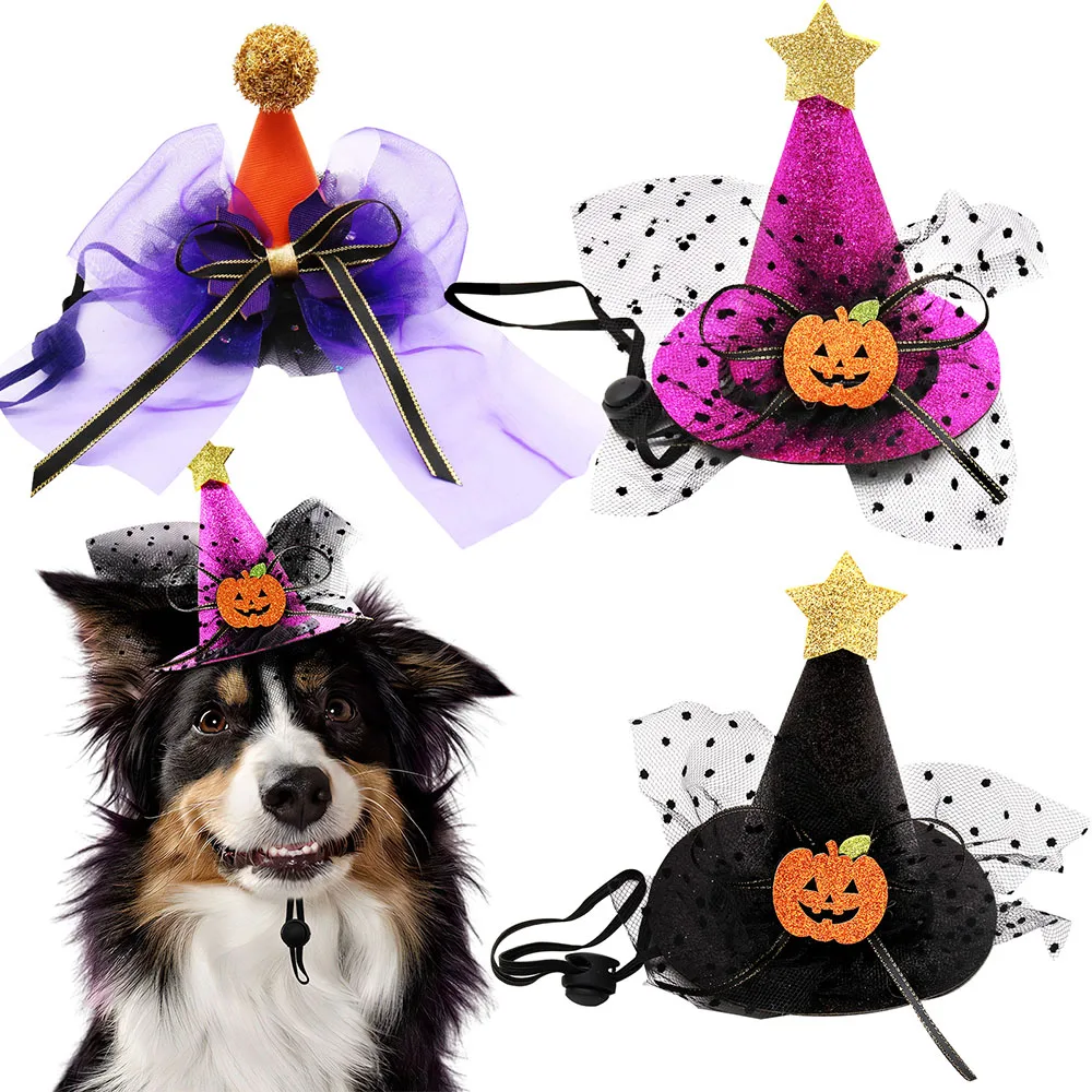

Halloween Style Cap for Pet Dog Cat Adjustable Pumpkin Pattern Hat for Small Dog Pets Dogs Grooming Accessories Pet Dog Supplier