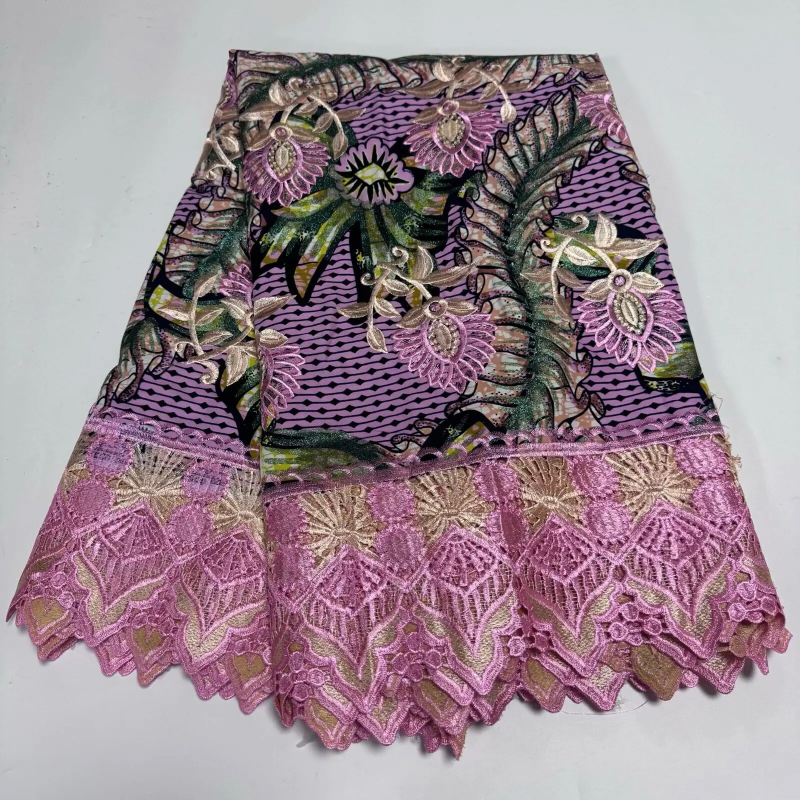 2026 Fashion African Wax Lace Fabric High Quality Nigerian Embroidery Lace Fabric French For Women Wedding Dresses Sew 6 Yards 2