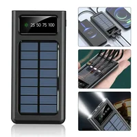 200000mAh Solar Power Bank  4-USB Cable Portable Charger Ultra-Large Capacity Mobile Power Suitable For Samsung Apple Huawei 1