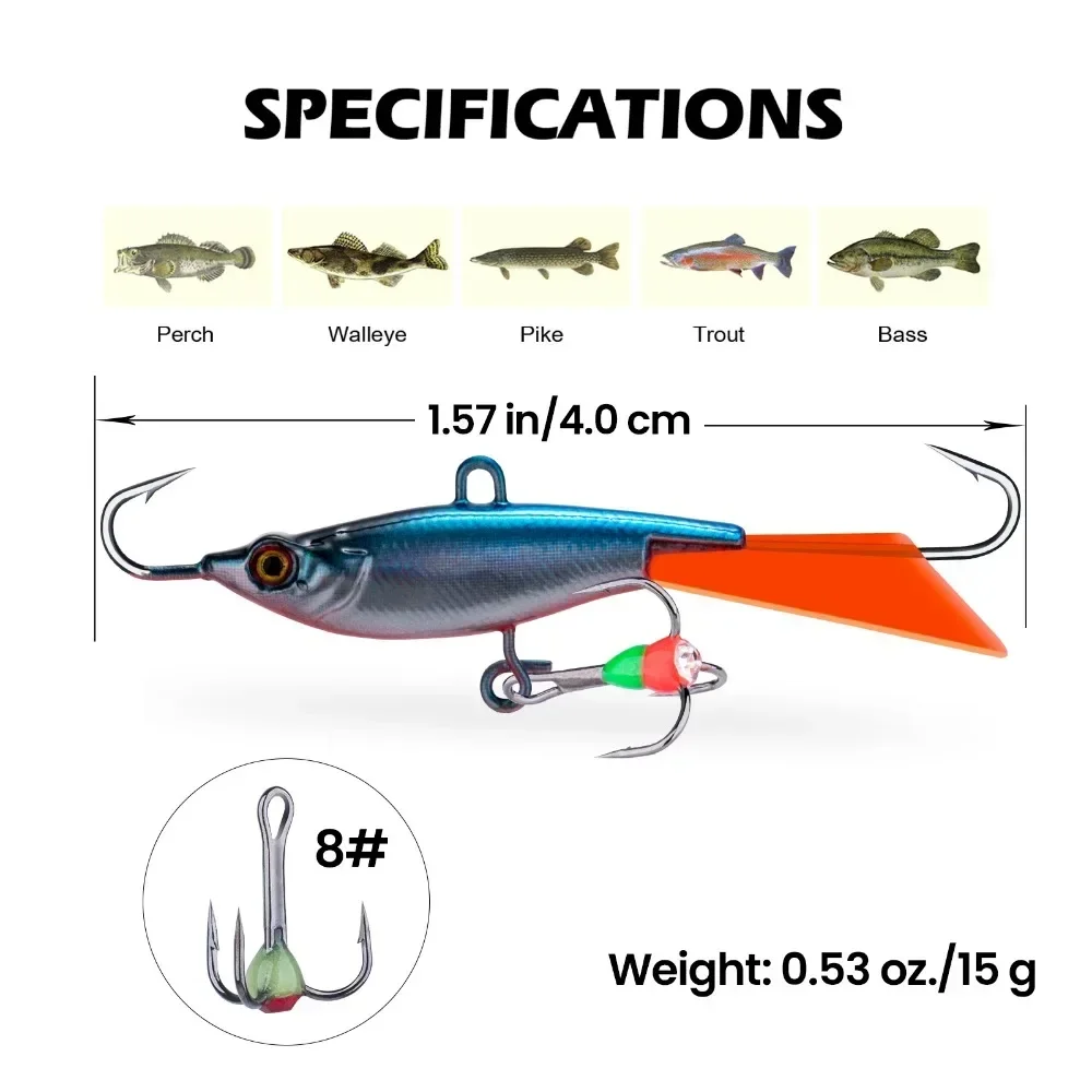 Goture 40mm 15g Ice Fishing Jigs Set Balanced Jig Lead Winter Ice Banlancer  Arfiticial Ice Fishing Lure Swimbait Wobbler Set