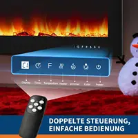 40/50/60 дюймов 3D электрический камин настенный 12 цветовых режимов эффект пламени 900/1800 Вт функция каминного приложения дистанционное управление — изображение 3