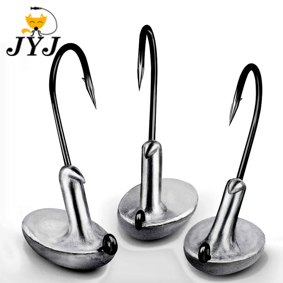 JYJ 10PCS/Lot 5g 7g 10g 14g Tumbler Head Hook Jig Bait
