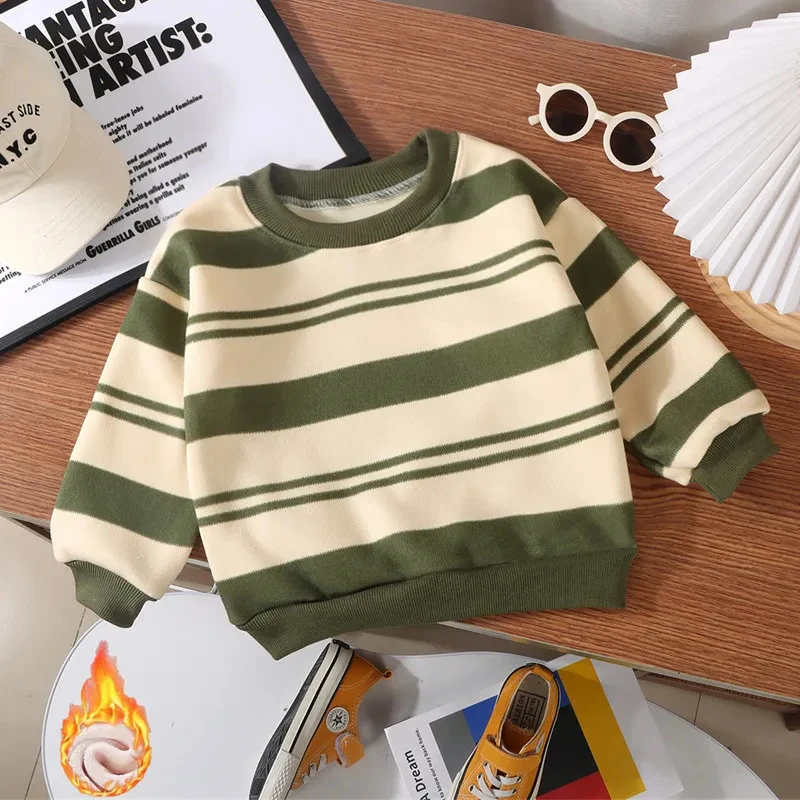 

Baby Boys Top Fall Winter Kid Long Sleeve T-shirt Girls Warm Sweate 0-9 Years Old Todder Daily Leisure Thickened Pullover
