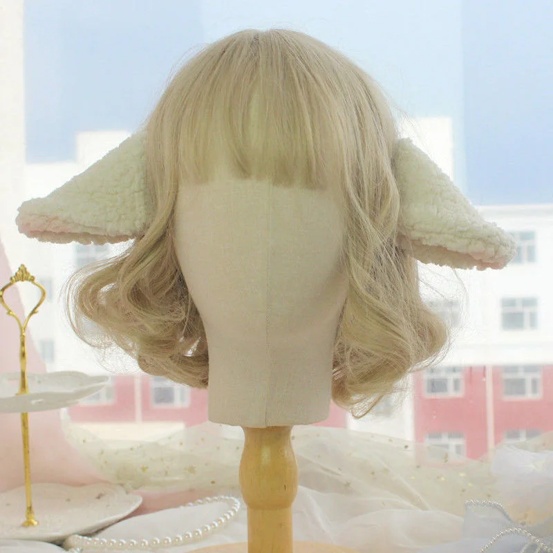 

Handmade lamb ear clip with sheep bleating, Lolita hair accessory, sweet headdress, sweet sheep ear hair clip