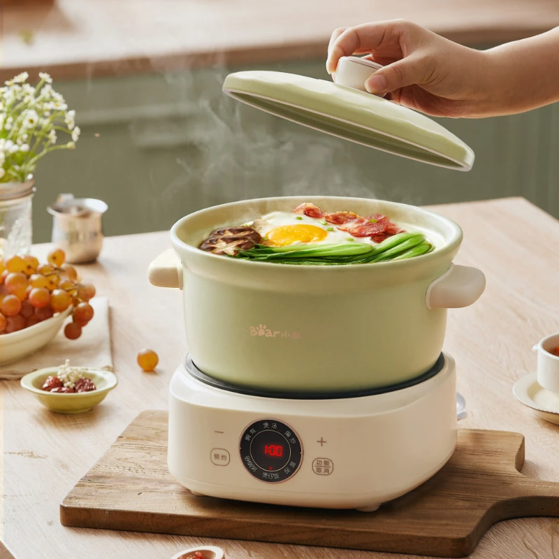Bear Electric Casserole 3L Double High Temperature Ceramic Pot Smart Split Type Design Timing Intelligent Electric Stew Pot 2