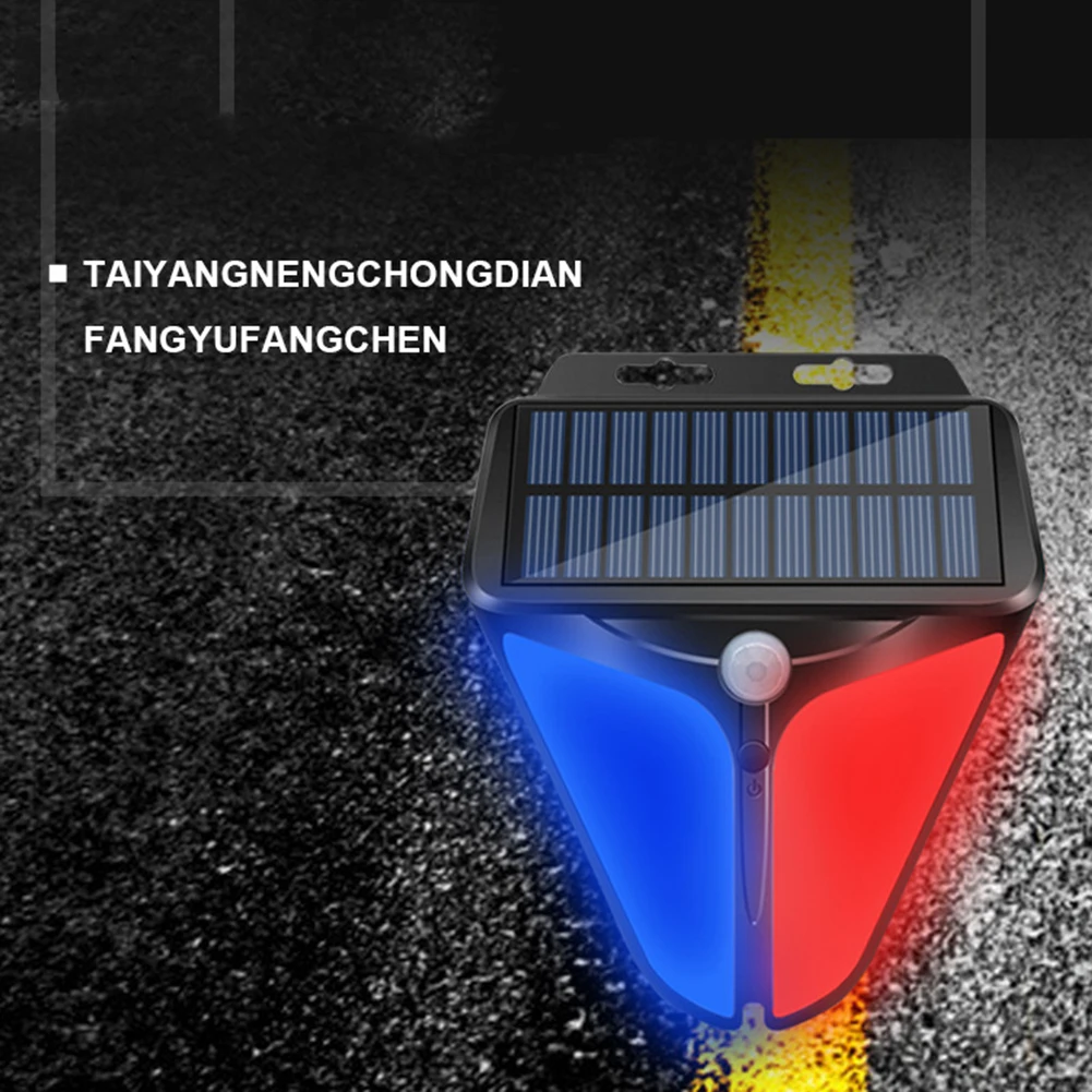 Wireless 3 Modes Home Solar Power Alarm Lamp Warning Indicator Theft Flash Light LED Motion Sensor Detector Security System