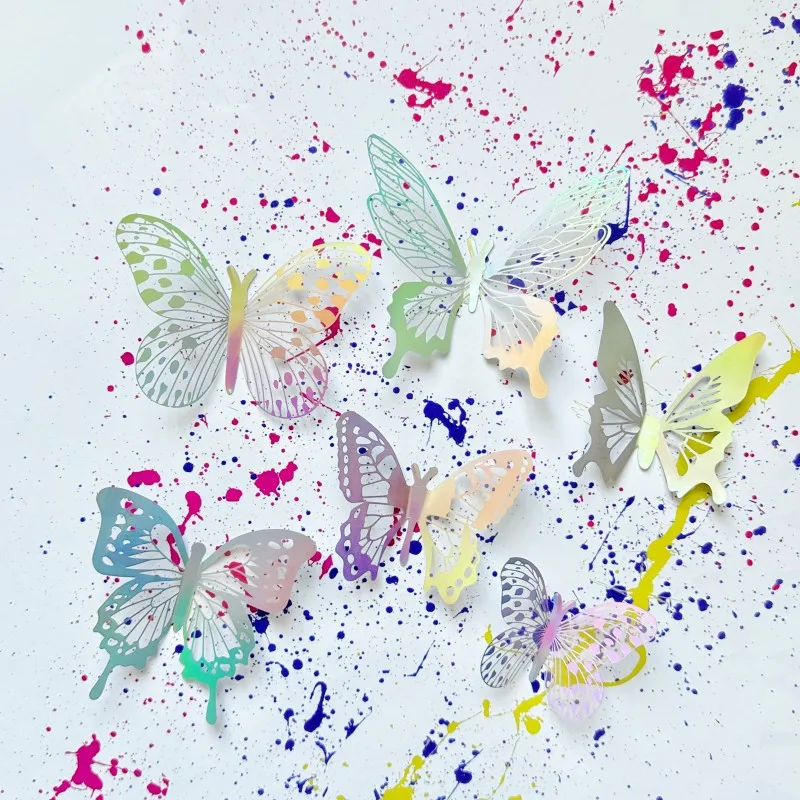 12pcs Suncatcher Sticker 3D Effect Crystal Butterflies Wall Sticker Beautiful Butterfly for Kids Room Wall Decal Home Decoration