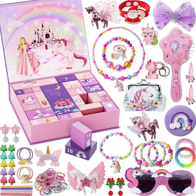 Christmas Advent Calendar Box Princess Pretend makeup set jewelry unicorn  fidget toys snowman elk for Girls Christmas Gifts NEW - AliExpress