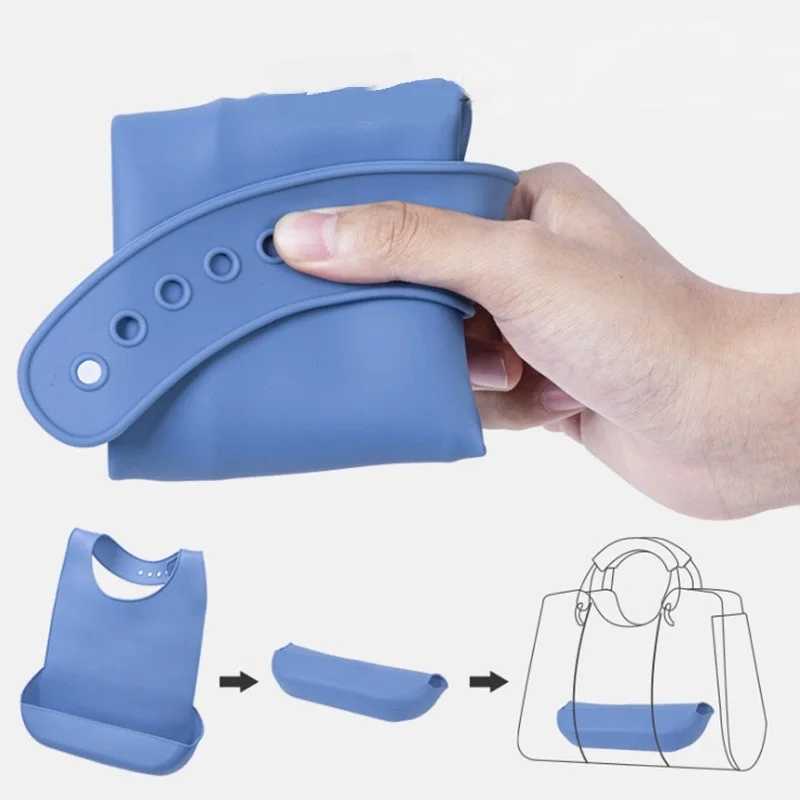 Adult Silicone Bib Elderly Eating Bib Waterproof Burping Cloth Large Size Unisex Adjustable Bib Reusable Elderly No-wash Protect 2